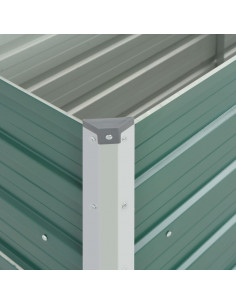 Letto Rialzato Giardino in Acciaio Zincato 160x40x77 cm Verde