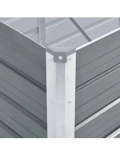 Letto Rialzato Giardino in Acciaio Zincato 240x80x45 cm Grigio