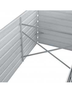 Letto Rialzato Giardino in Acciaio Zincato 320x80x45 cm Grigio