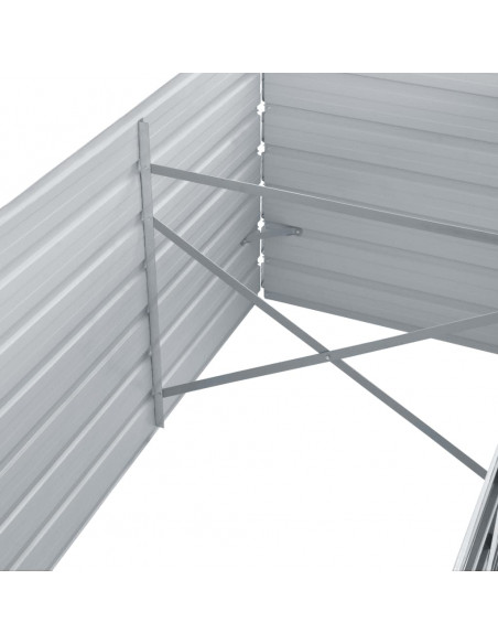 Letto Rialzato Giardino in Acciaio Zincato 320x80x45 cm Grigio