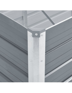 Letto Rialzato Giardino in Acciaio Zincato 320x80x77 cm Grigio