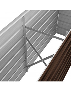 Letto Rialzato Giardino Marrone 160x40x45 cm in Acciaio Zincato