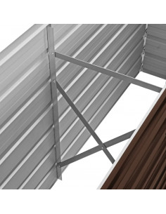 Letto Rialzato Giardino Marrone 160x40x77 cm in Acciaio Zincato