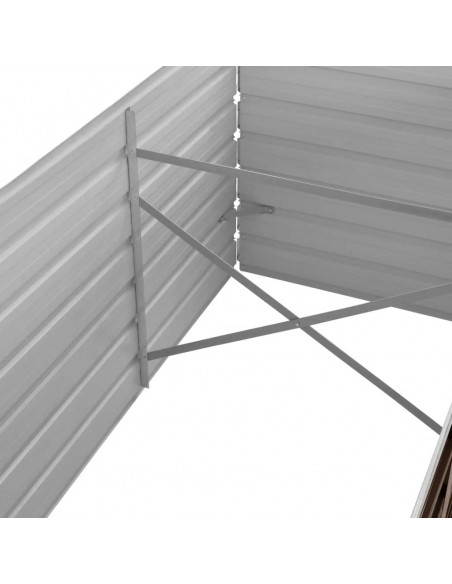 Letto Rialzato Giardino Marrone 320x80x45 cm in Acciaio Zincato
