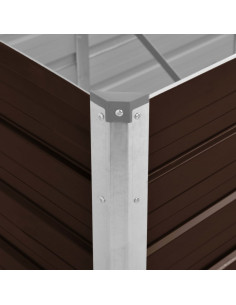 Letto Rialzato Giardino Marrone 320x80x77 cm in Acciaio Zincato