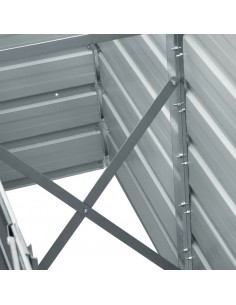 Letto Rialzato in Acciaio Zincato 240x40x45 cm Grigio