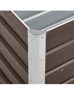 Letto Rialzato in Acciaio Zincato 240x40x45 cm Marrone