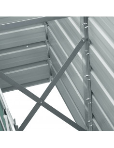 Letto Rialzato in Acciaio Zincato 240x40x45 cm Verde