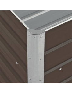 Letto Rialzato in Acciaio Zincato 240x40x77 cm Marrone