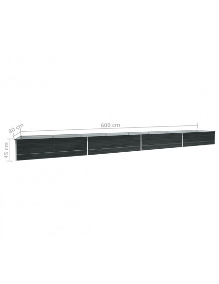 Letto Rialzato in Acciaio Zincato 600x80x45 cm Antracite