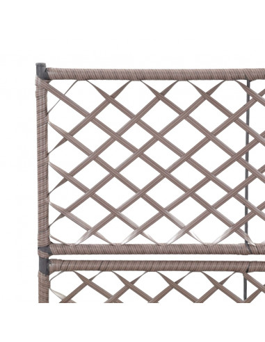 Letto Rialzato Traliccio 2 Vasi 58x30x107 cm Polyrattan Marrone