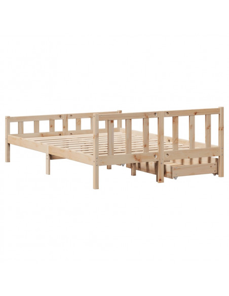 Letto senza Materasso 120x190 cm in Legno Massello di Pino
