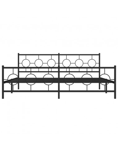 Giroletto con Testiera e Pediera Metallo Nero 193x203 cm