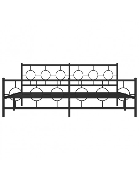 Giroletto con Testiera e Pediera Metallo Nero 193x203 cm