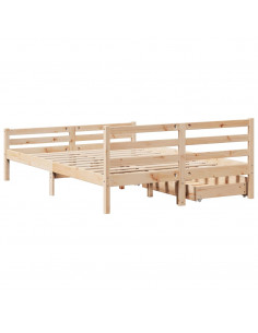 Letto senza Materasso 140x190 cm in Legno Massello di Pino