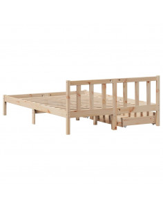 Letto senza Materasso 140x190 cm in Legno Massello di Pino