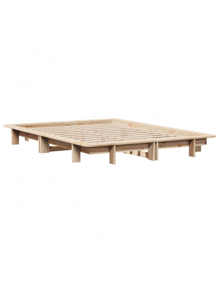 Letto senza Materasso 140x190 cm in Legno Massello di Pino