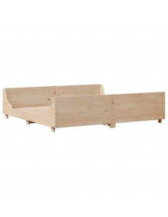 Letto senza Materasso 200x200 cm in Legno Massello di Pino