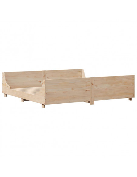Letto senza Materasso 200x200 cm in Legno Massello di Pino
