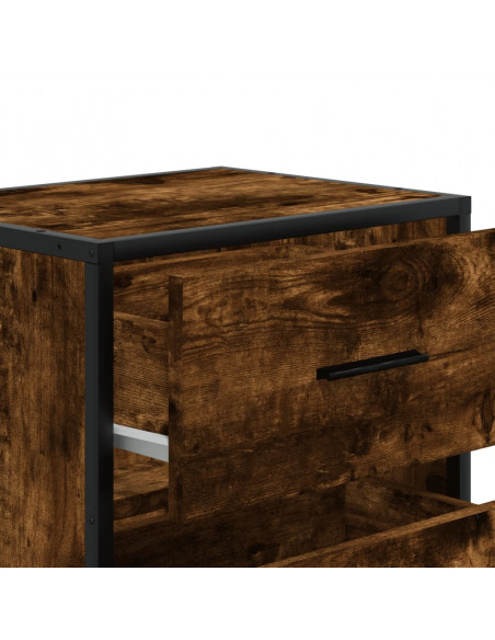 Comodini Rovere Fumo 2 pz 40x31x50 cm in Truciolato