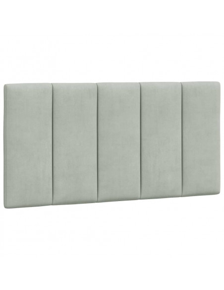 Giroletto con Testiera Grigio Chiaro 100x200 cm in Velluto