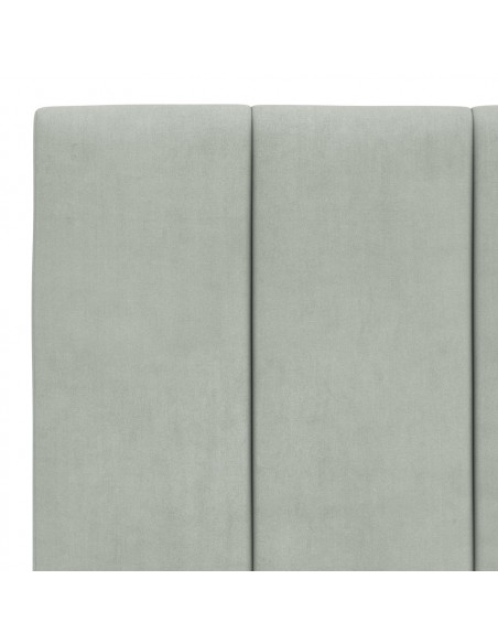 Giroletto con Testiera Grigio Chiaro 100x200 cm in Velluto
