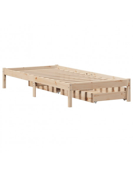 Letto senza Materasso 90x190 cm in Legno Massello di Pino