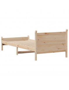 Letto senza Materasso 90x190 cm in Legno Massello di Pino