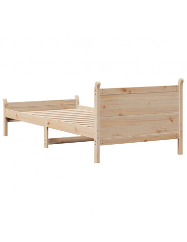 Letto senza Materasso 90x190 cm in Legno Massello di Pino