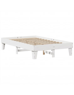 Letto senza Materasso Bianco 120x190 cm Legno Massello di Pino