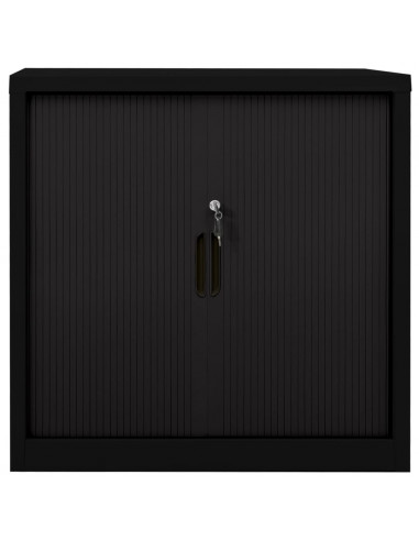 Armadio con Ante Scorrevoli Nero 90x40x90cm in Acciaio