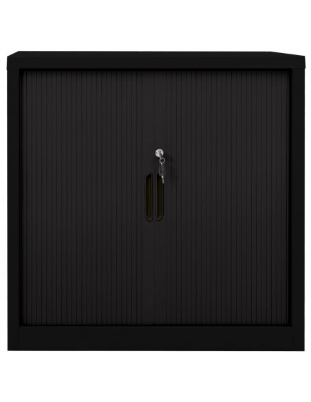 Armadio con Ante Scorrevoli Nero 90x40x90cm in Acciaio