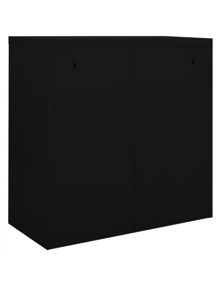 Armadio con Ante Scorrevoli Nero 90x40x90cm in Acciaio
