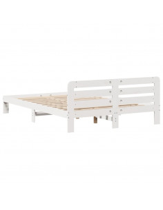 Letto senza Materasso Bianco 120x190 cm Legno Massello di Pino