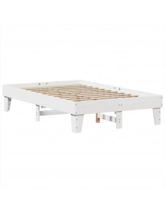 Letto senza Materasso Bianco 120x200 cm Legno Massello di Pino