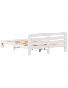 Letto senza Materasso Bianco 120x200 cm Legno Massello di Pino