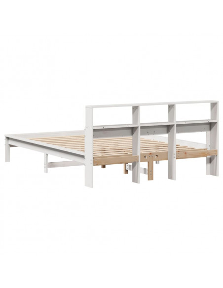 Letto senza Materasso Bianco 135x190 cm Legno Massello di Pino