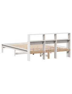 Letto senza Materasso Bianco 140x190 cm Legno Massello di Pino