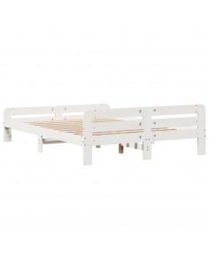 Letto senza Materasso Bianco 140x200 cm Legno Massello di Pino