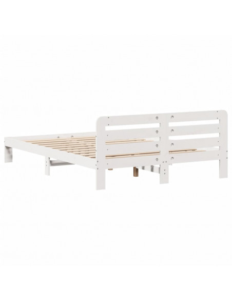 Letto senza Materasso Bianco 140x200 cm Legno Massello di Pino