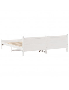 Letto senza Materasso Bianco 180x200 cm Legno Massello di Pino