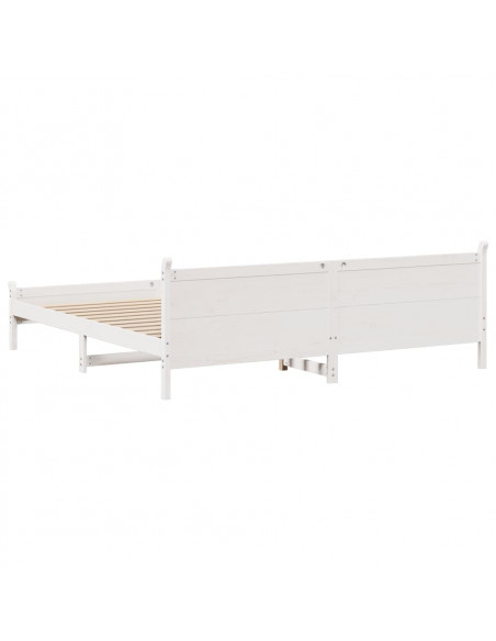 Letto senza Materasso Bianco 180x200 cm Legno Massello di Pino