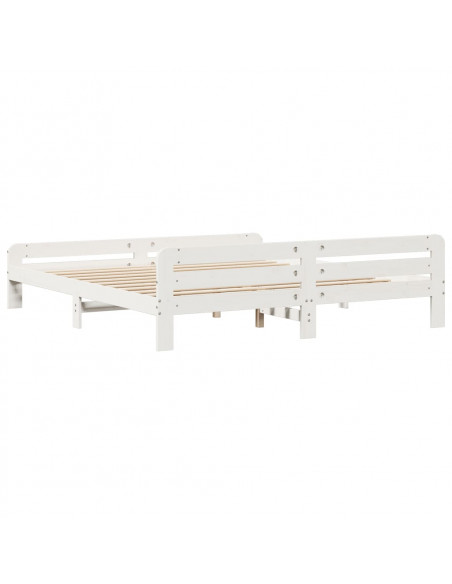 Letto senza Materasso Bianco 180x200 cm Legno Massello di Pino