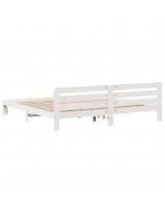 Letto senza Materasso Bianco 180x200 cm Legno Massello di Pino