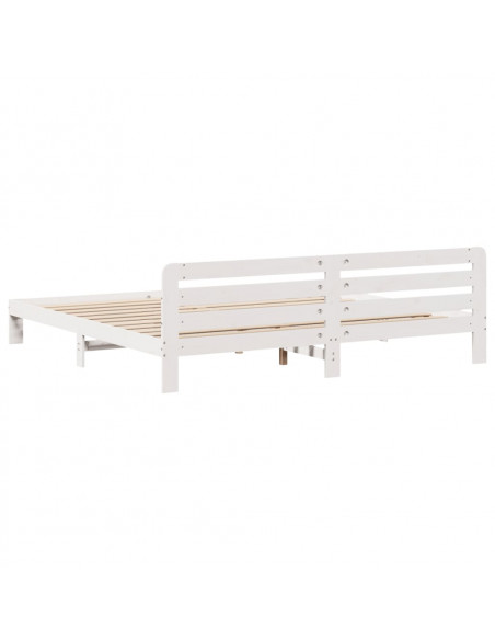 Letto senza Materasso Bianco 180x200 cm Legno Massello di Pino
