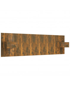 Testiera Letto con Comodini in Legno Multistrato Rovere Fumo 2