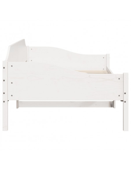 Letto senza Materasso Bianco 90x190 cm in Legno Massello Pino