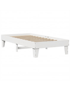 Letto senza Materasso Bianco 90x190 cm in Legno Massello Pino