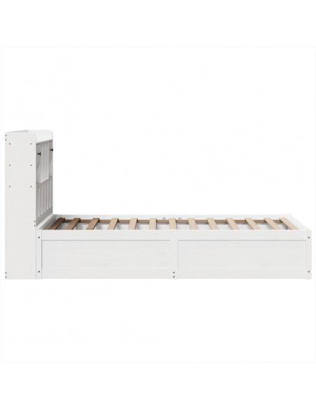Letto senza Materasso Bianco 90x190 cm in Legno Massello Pino