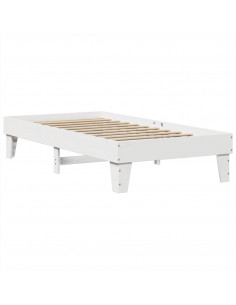 Letto senza Materasso Bianco 90x200 cm Legno Massello di Pino